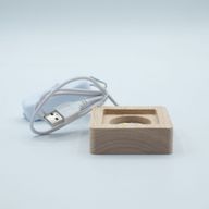 Socles LED Carrés en Bois 6 cm – USB – Blanc Froid/Chaud/Blanc Naturel