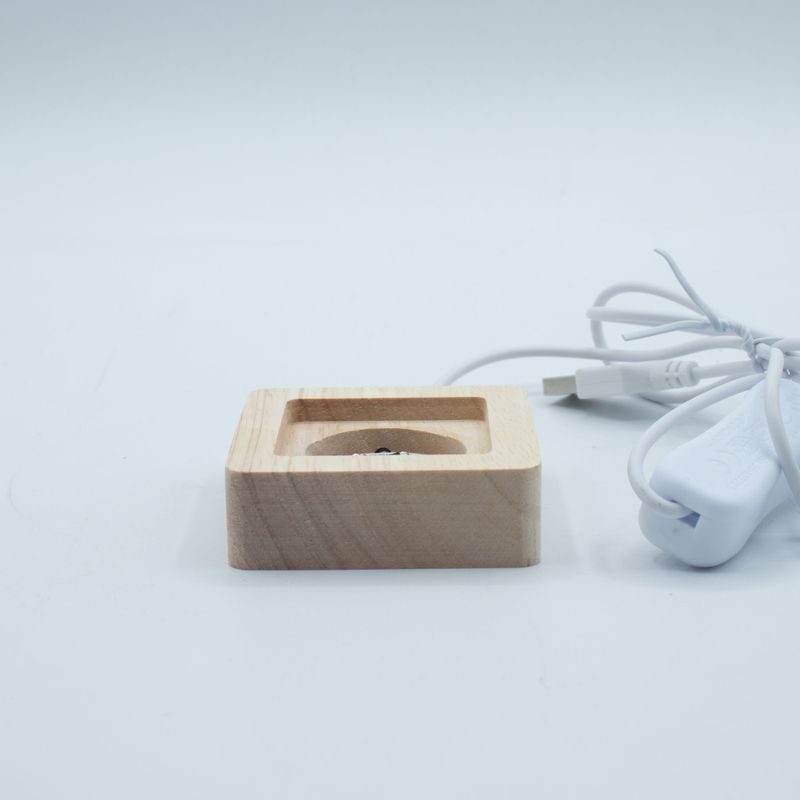 Socles LED Carrés en Bois 6 cm – USB – Multicolore