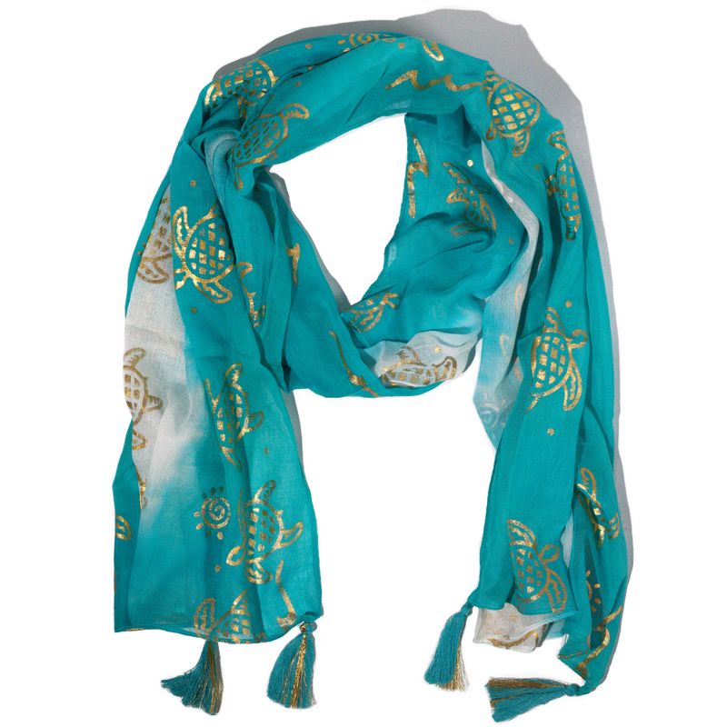 Nomad Sari  - Foulard d'Été -  180x50cm - Tortue- Turquoise