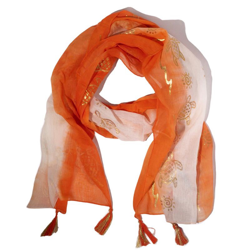 Nomad Sari  - Foulard d'Été -  180x50cm - Tortue- Coral