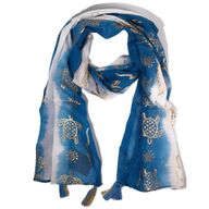 Nomad Sari  - Foulard d'Été-  180x50cm - Tortue - Bleu Marin