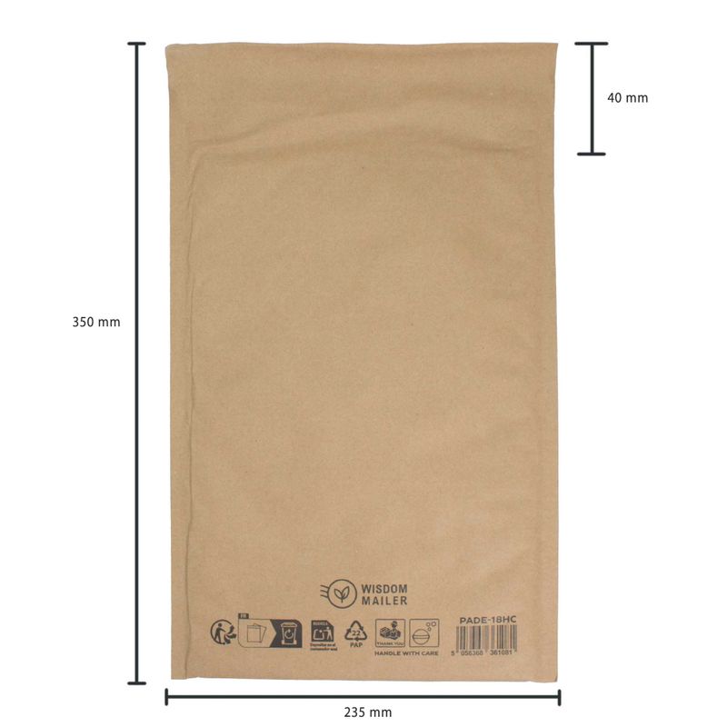 Enveloppe Matelassée Kraft à Structure Alvéolée (235 x 350 + 40 mm)