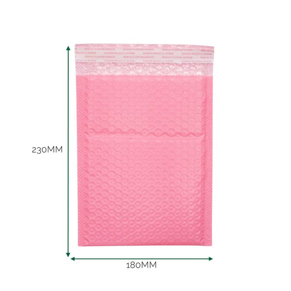 Enveloppe Bulle Rose (180 x 230 + 40 mm)
