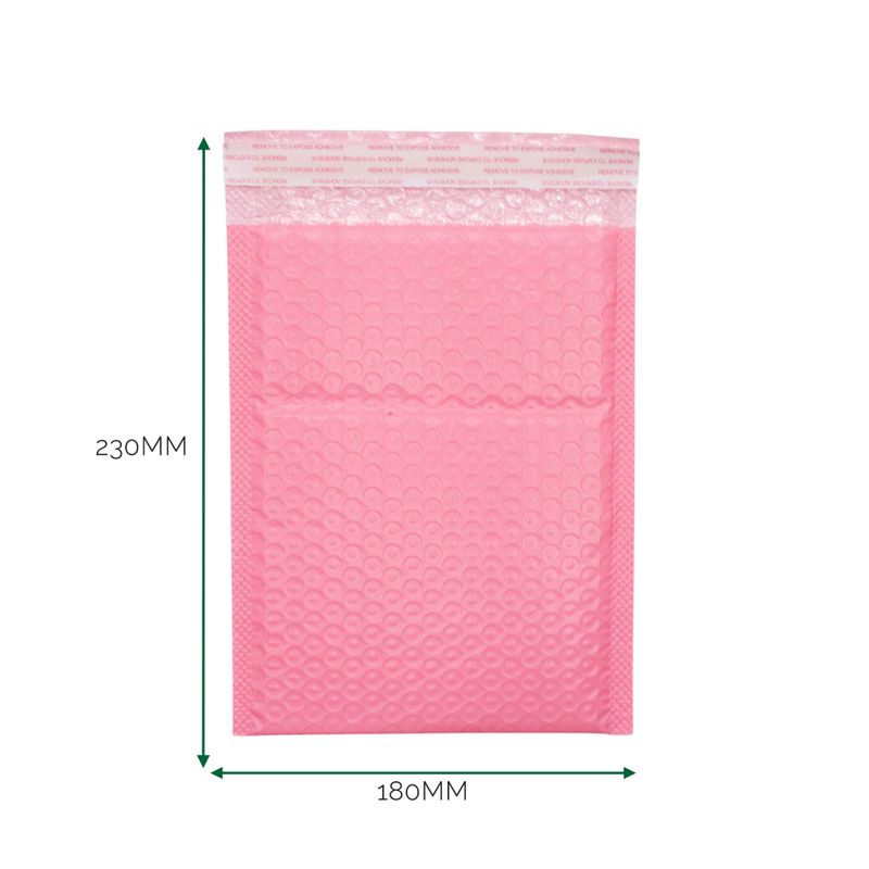 Enveloppe Bulle Rose (180 x 230 + 40 mm)