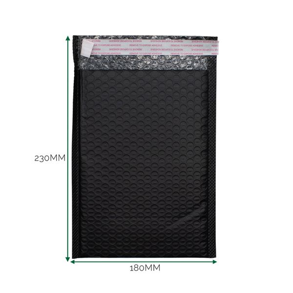 Enveloppe Bulle Noire (180 x 230 + 40 mm)