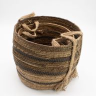 Paniers larges en feuilles de bananier et d'herbe marine - bruns naturels - ensemble de 3