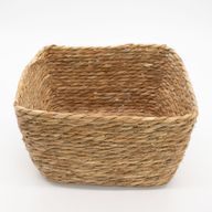 Paniers carrés en herbe marine - naturel - ensemble de 3