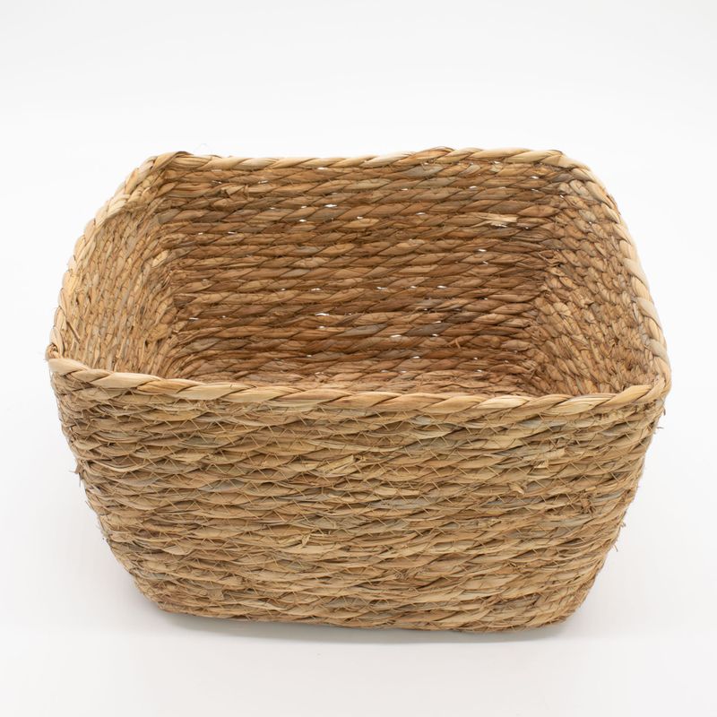 Paniers carrés en herbe marine - naturel - ensemble de 3