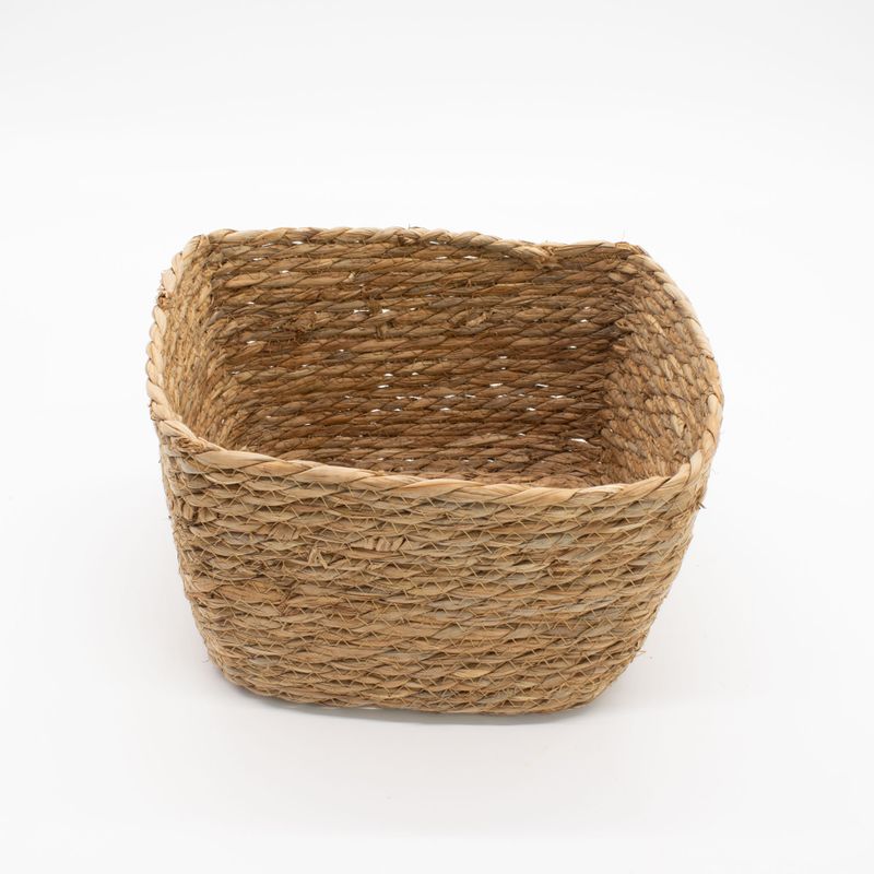 Paniers carrés en herbe marine - naturel - ensemble de 3