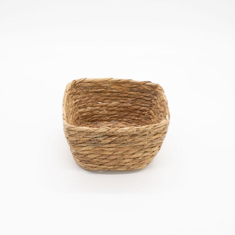 Paniers carrés en herbe marine - naturel - ensemble de 3