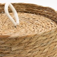 Panier rond en herbe marine et coton avec couvercles - naturel - lot de 3