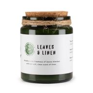 Bougie En Cire de Soja Avec Mèche en Bois – Feuilles & Lin