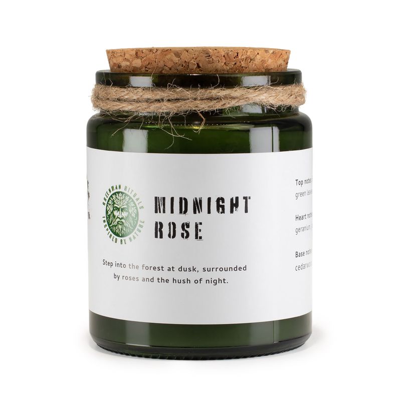 Bougie En Cire de Soja Avec Mèche en Bois – Rose de Minuit