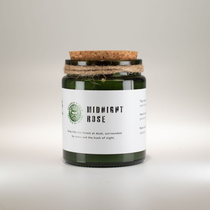 Bougie En Cire de Soja Avec Mèche en Bois – Rose de Minuit