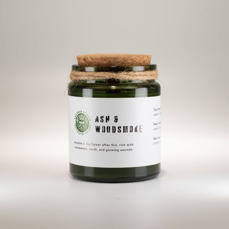 Bougie En Cire de Soja Avec Mèche en Bois – Cendre & Fumée de Bois