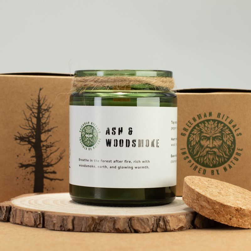 Bougie En Cire de Soja Avec Mèche en Bois – Cendre & Fumée de Bois