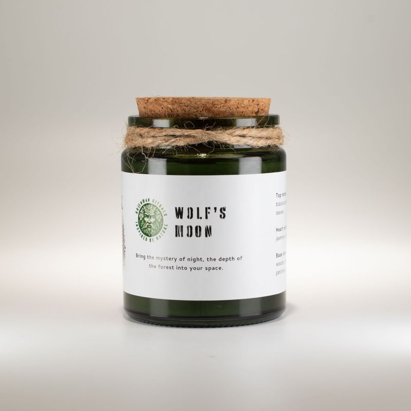 Bougie En Cire de Soja Avec Mèche en Bois – Lune Du Loup