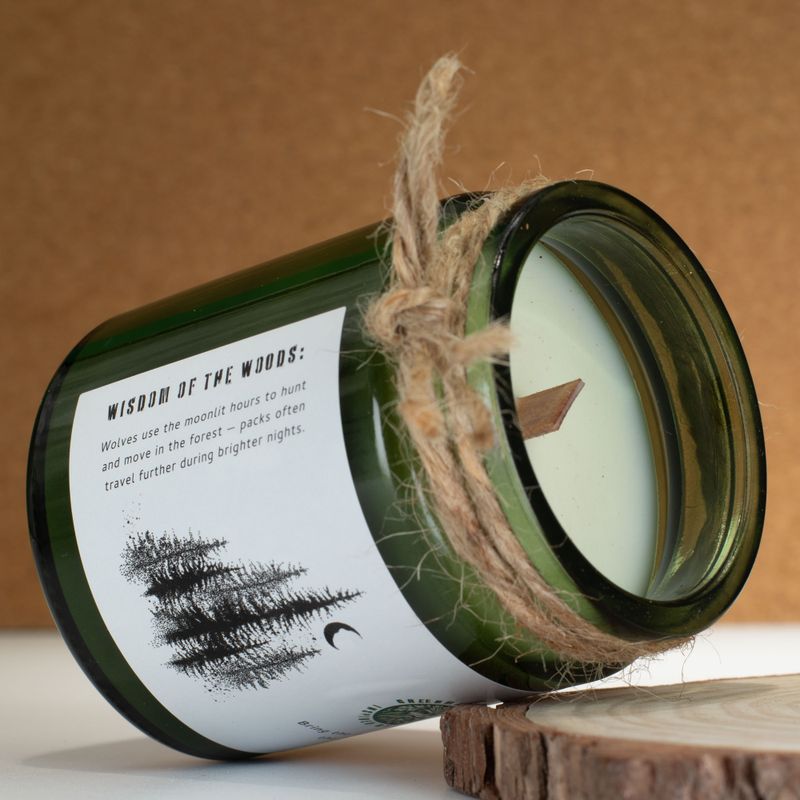 Bougie En Cire de Soja Avec Mèche en Bois – Lune Du Loup