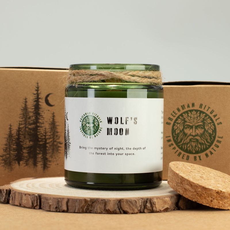 Bougie En Cire de Soja Avec Mèche en Bois – Lune Du Loup