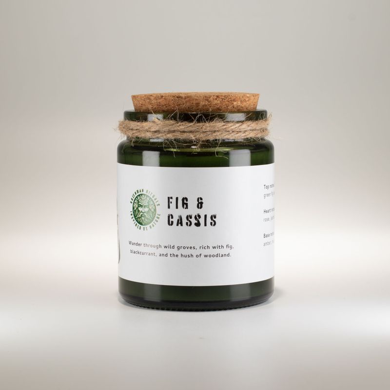 Bougie En Cire de Soja Avec Mèche en Bois – Figue Écrasée & Cassis