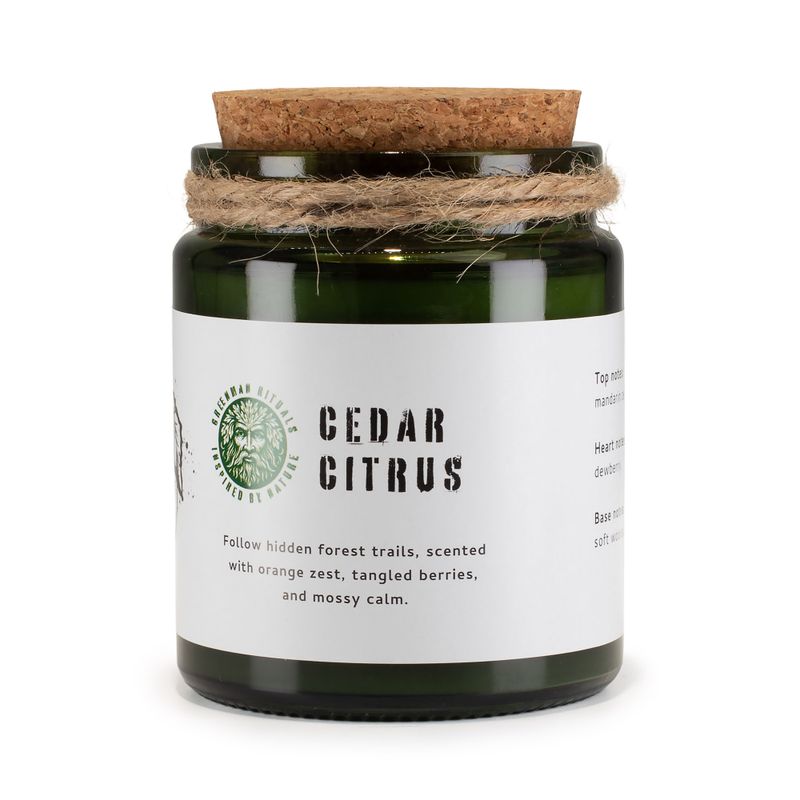 Bougie En Cire de Soja Avec Mèche en Bois – Cèdre & Agrumes