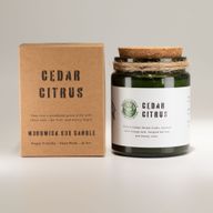 Bougie En Cire de Soja Avec Mèche en Bois – Cèdre & Agrumes