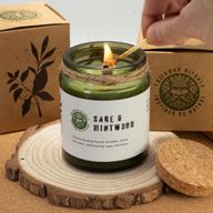 Bougie En Cire de Soja Avec Mèche en Bois – Cèdre & Agrumes