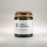 Bougie En Cire de Soja Avec Mèche en Bois – Sauge & Bois de Menthe
