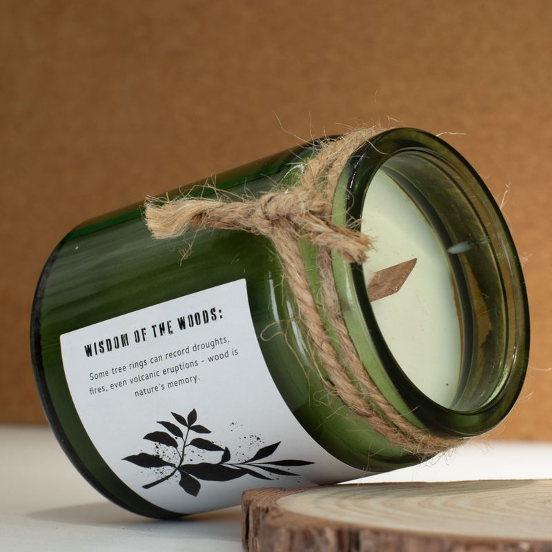 Bougie En Cire de Soja Avec Mèche en Bois – Sauge & Bois de Menthe