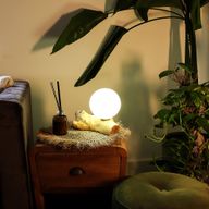 Lampe DriftGlow – Abat-jour Luna Ivoire en Coton