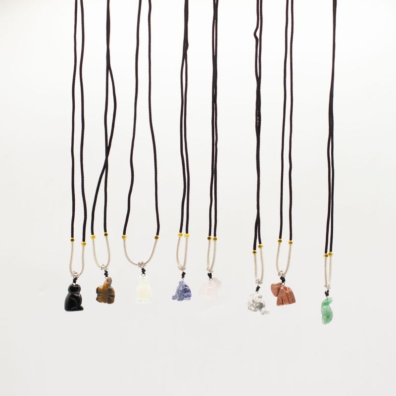 Colliers Cordon avec Pendentifs en Pierre – Collection Animaux (assortie)