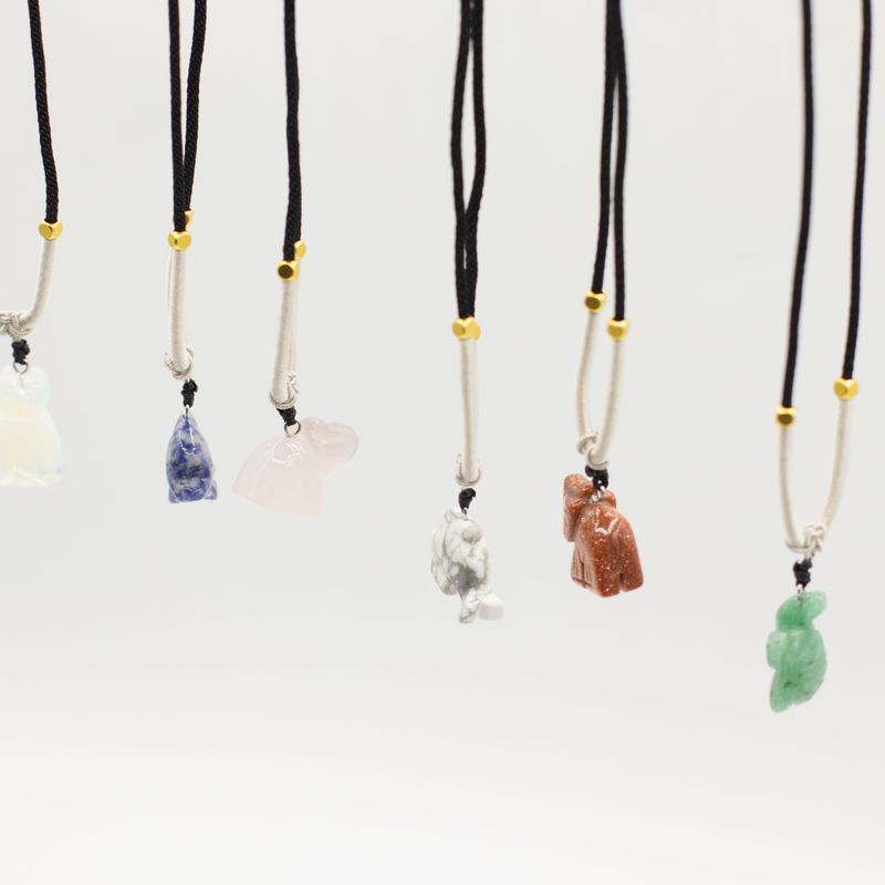 Colliers Cordon avec Pendentifs en Pierre – Collection Animaux (assortie)