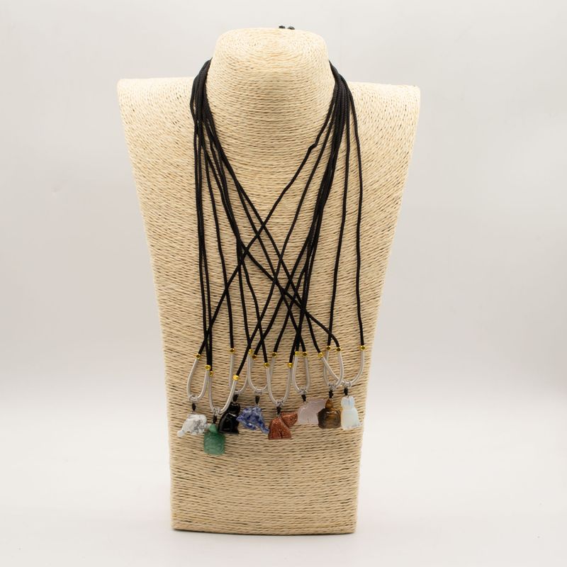 Colliers Cordon avec Pendentifs en Pierre – Collection Animaux (assortie)