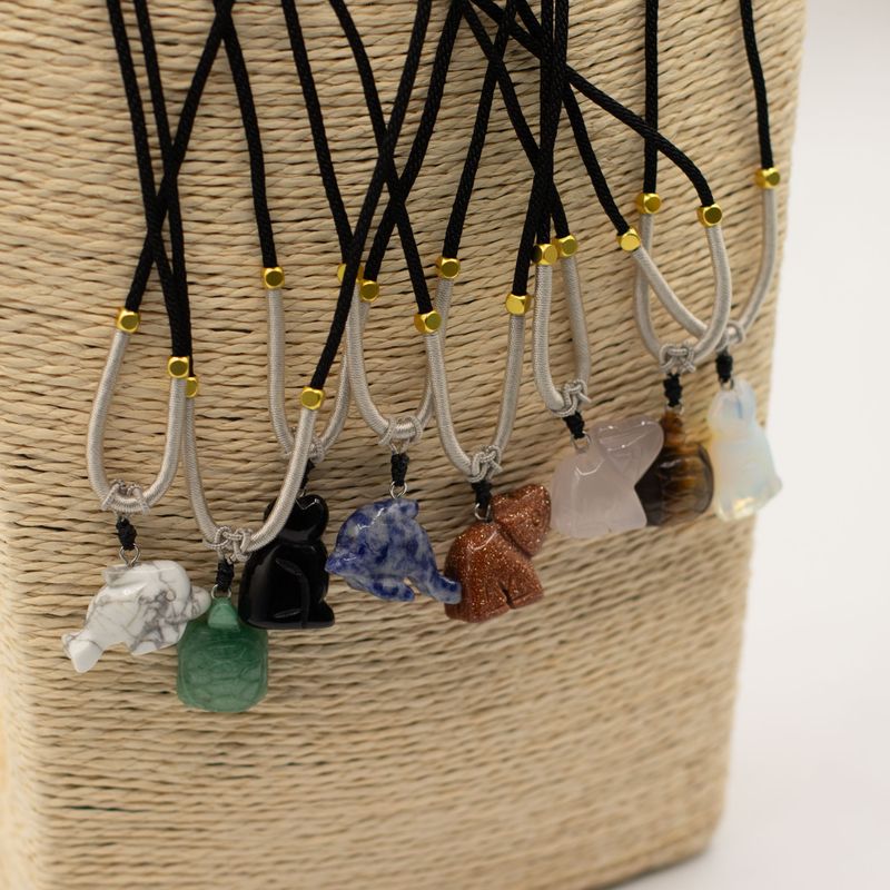 Colliers Cordon avec Pendentifs en Pierre – Collection Animaux (assortie)