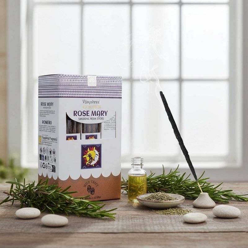 Bâtons d’Encens Résine Purifiante – Romarin Doré 30 g (6 pcs)