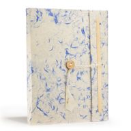 Grand Carnet Lokta en Coton Bleu Mélangé – avec Marque-page