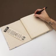 Grand Carnet Lokta en Coton Bleu Mélangé – avec Marque-page