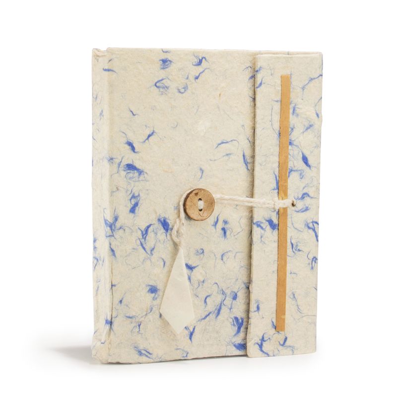 Carnet Moyen Lokta en Coton Bleu Mélangé