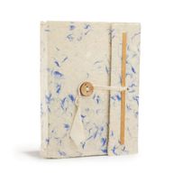 Carnet Moyen Lokta en Coton Bleu Mélangé