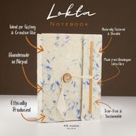 Carnet Moyen Lokta en Coton Bleu Mélangé