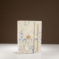 Carnet Moyen Lokta en Coton Bleu Mélangé