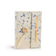 Mini Carnet Lokta en Coton Bleu Mélangé