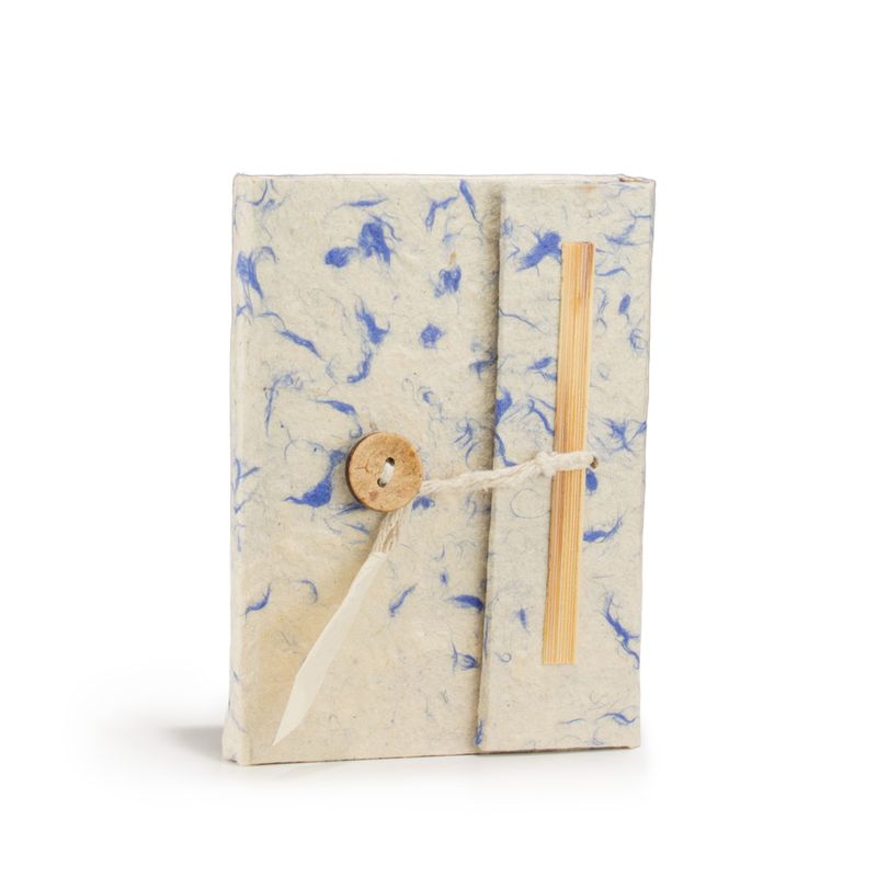 Mini Carnet Lokta en Coton Bleu Mélangé