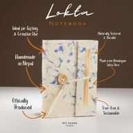 Mini Carnet Lokta en Coton Bleu Mélangé