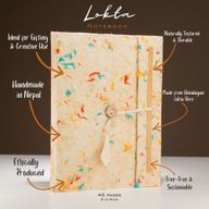Grand Carnet Lokta en Coton aux Couleurs Mélangées – avec Marque-page