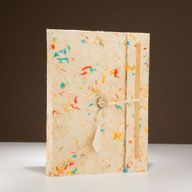 Grand Carnet Lokta en Coton aux Couleurs Mélangées – avec Marque-page