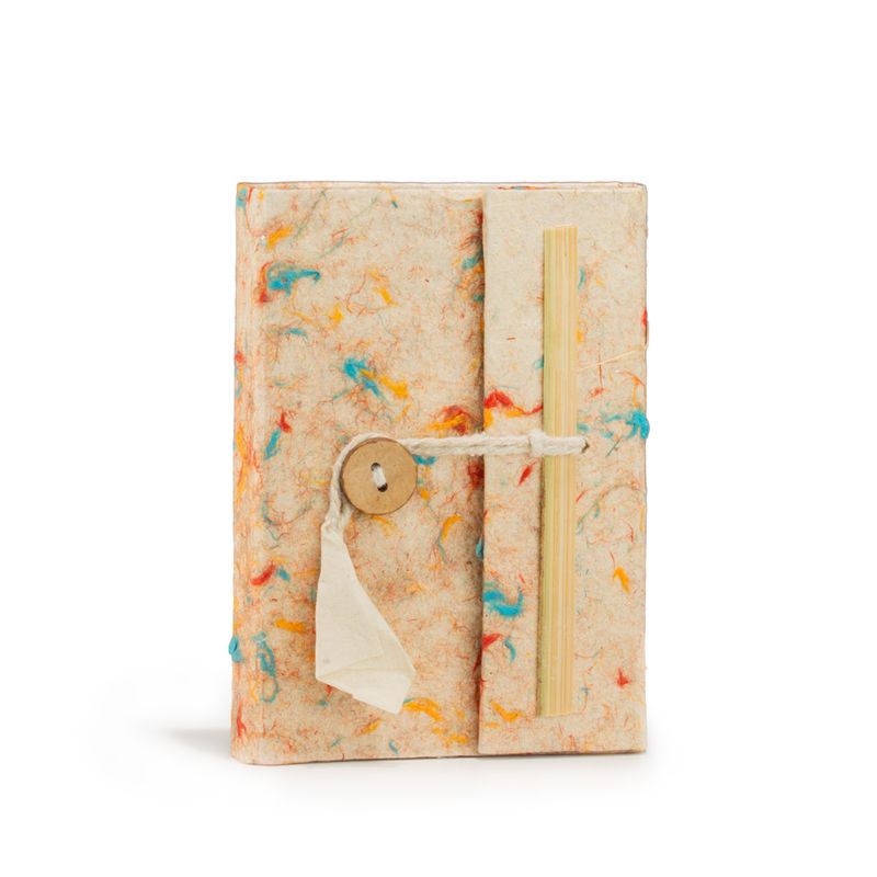 Mini Carnet Lokta en Coton aux Couleurs Mélangées