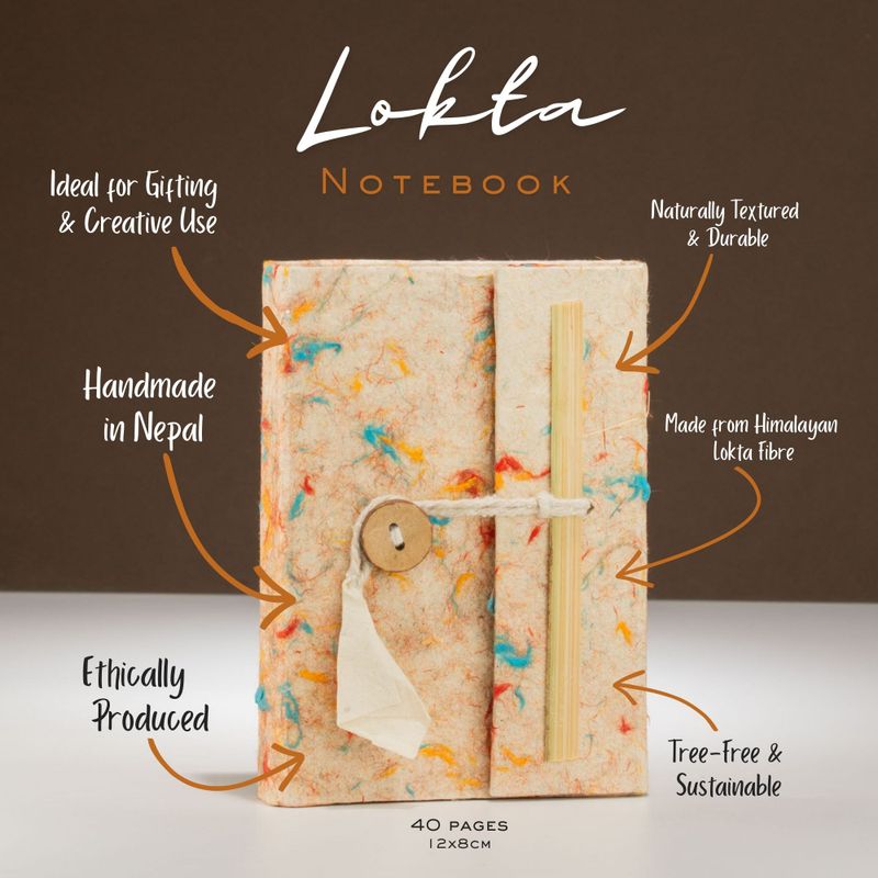 Mini Carnet Lokta en Coton aux Couleurs Mélangées