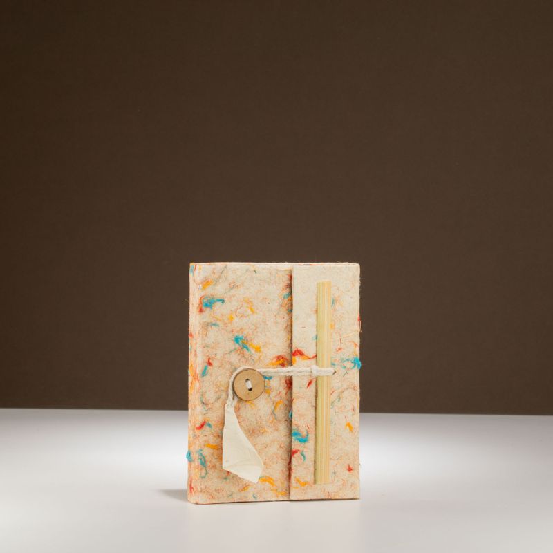 Mini Carnet Lokta en Coton aux Couleurs Mélangées