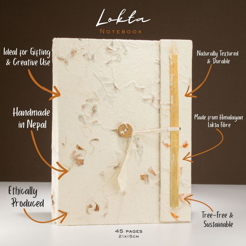 Grand Carnet Lokta aux Fleurs Mélangées – avec Marque-page